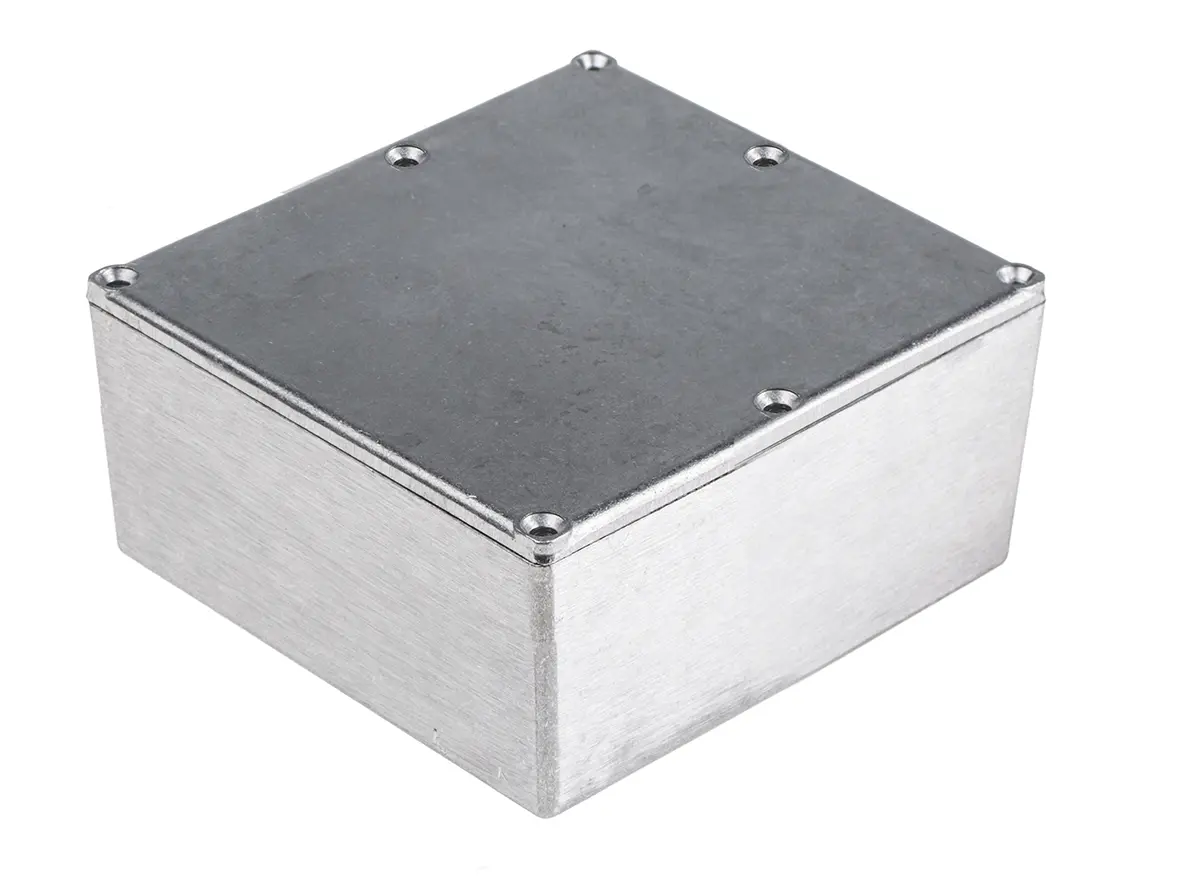 Produktfoto 1 von RS PRO; Gehäuse; Aluminiumdruckguss; Silber IP54 Breite 190.1 mm Höhe 66.5 mm Länge 190.1 mm