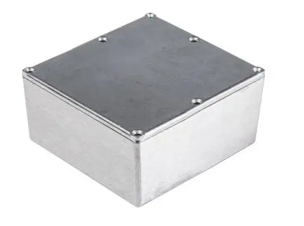Produktfoto 1 von RS PRO; Gehäuse; Aluminiumdruckguss; Silber IP54 Breite 190.1 mm Höhe 66.5 mm Länge 190.1 mm