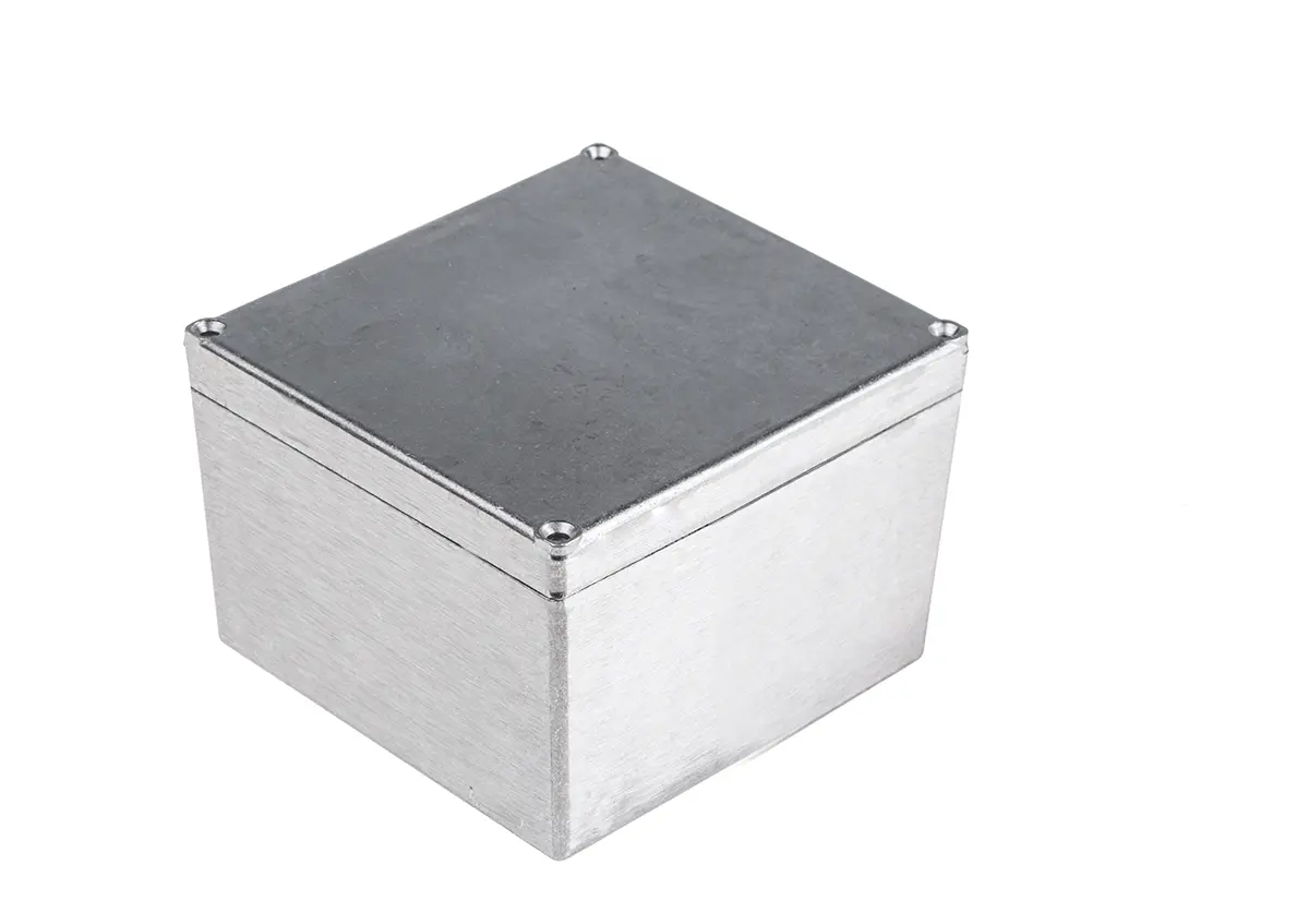 Produktfoto 1 von RS PRO 5500; Gehäuse; Aluminiumlegierung; Silber IP65 Breite 158.5 mm Höhe 101.5 mm Länge 158.5 mm