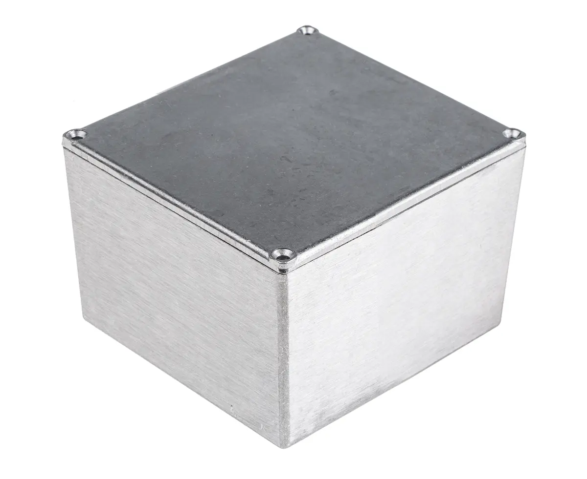 Produktfoto 1 von RS PRO 5100; Gehäuse; Aluminiumdruckguss; Silber IP54 Breite 120.5 mm Höhe 95.2 mm Länge 120.5 mm