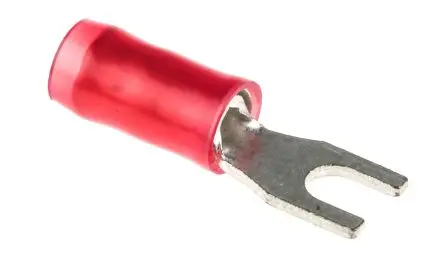 Produktfoto 1 von TE Connectivity PIDG Rot Isoliert Gabelkabelschuh B. 5.5mm, M2.5 Nylon 22 AWG 16 AWG