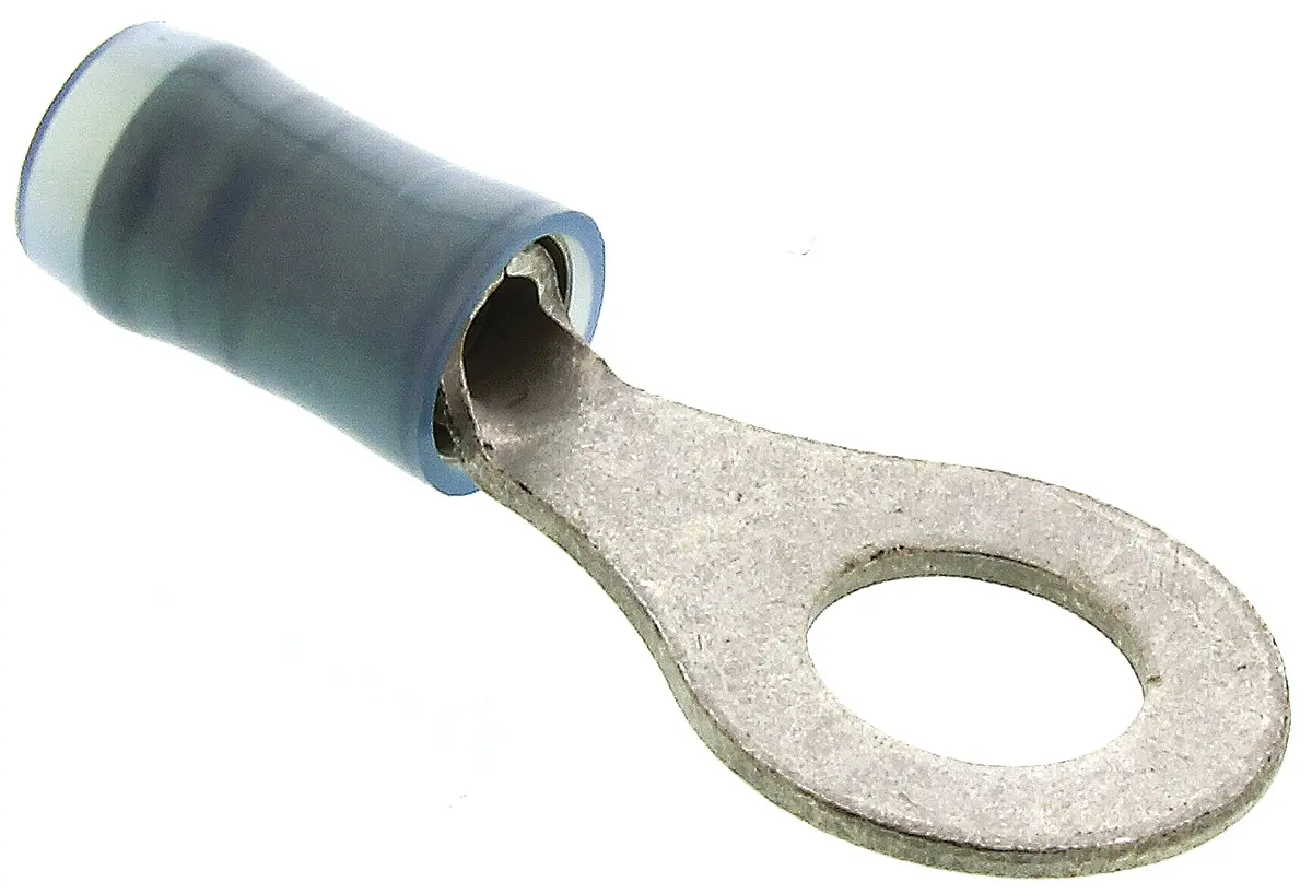 Produktfoto 1 von TE Connectivity PIDG Ringkabelschuh, Isoliert 16 AWG, Nylon, Blau, 14 AWG max.AWG, aussen ø 11.91 mm, innen ø 6.35 mm,
