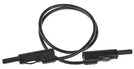 Produktfoto 1 von Hirschmann Test & Measurement Messleitung 16A Stecker / Stecker, Schwarz Polyvinylchlorid-isoliert 500 mm, 60V dc