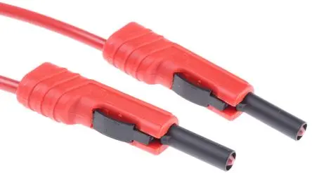 Produktfoto 1 von Hirschmann Test & Measurement Messleitung 16A Stecker / Stecker, Rot Polyvinylchlorid-isoliert 500 mm, 60V dc
