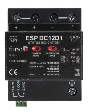 Produktfoto 1 von WJ Furse ESP-DCD1 Überlastschutzgerät Kombinierter Typ 1+2+3 100 kA 28V dc, DIN-Hutschiene, -40 °C→80 °C