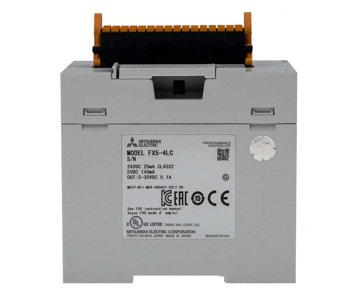 Produktfoto 1 von Mitsubishi Electric Analoges Eingangsmodul für FX5U-Prozessor, FX5UC-Prozessor 4 x Analog Eingang / 4 x Transistor