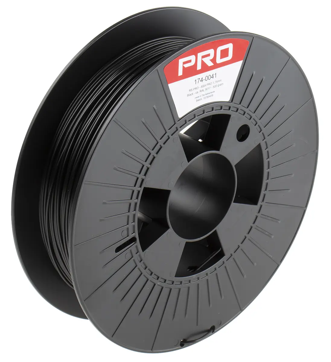 Produktfoto 1 von RS PRO ASA 3D-Drucker Filament zur Verwendung mit Gängige Desktop-3D-Drucker, Schwarz, 1.75 mm, Fused Deposition