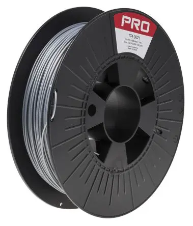 Produktfoto 1 von RS PRO ABS-X 3D-Drucker Filament zur Verwendung mit Gängige Desktop-3D-Drucker, Silber, 1.75 mm, Fused Deposition