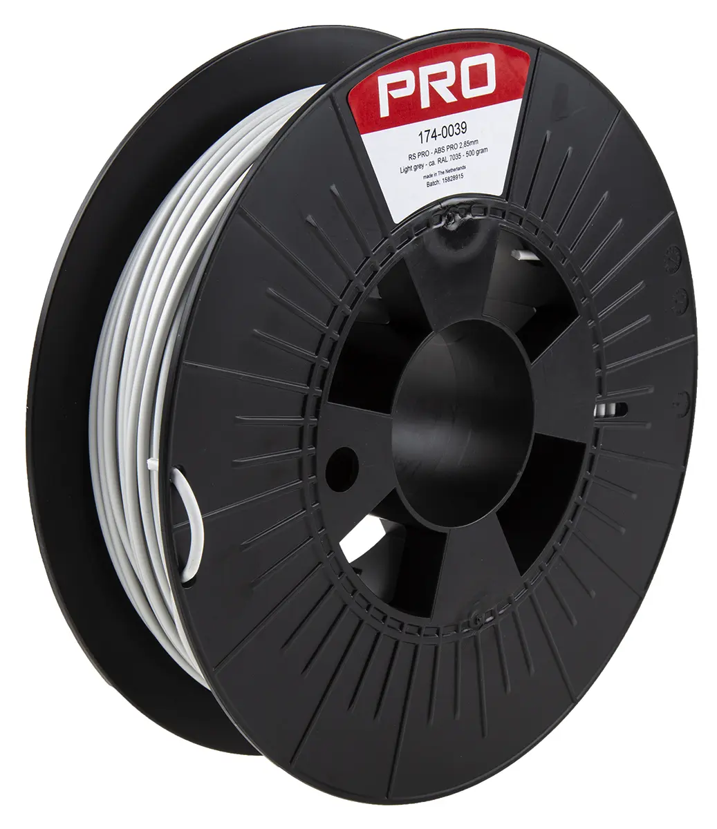 Produktfoto 1 von RS PRO ABS-X 3D-Drucker Filament zur Verwendung mit Gängige Desktop-3D-Drucker, Grau, 2.85 mm, Fused Deposition