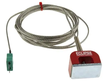 Produktfoto 1 von RS PRO RS237/0418 Edelstahl Übergeflochtenes Perfluoralkoxy Hufeisen-Magnet-Thermoelement Typ K x 3 m -50 °C → 250 °C