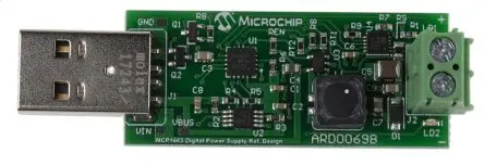 Produktfoto 1 von Microchip ARD00698 Entwicklungskits Interface, MCP1663 USB-programmierbares SEPIC-Referenzdesign, für MCP1663