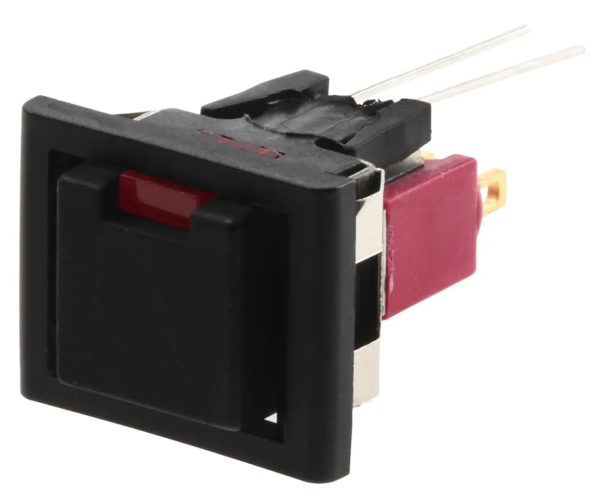 Produktfoto 1 von C & K 8020 Druckschalter Rot Beleuchtet Tastend Panel Ø 15.24 x 12.70 mm, 1-poliger Umschalter / 1 A 28 V dc