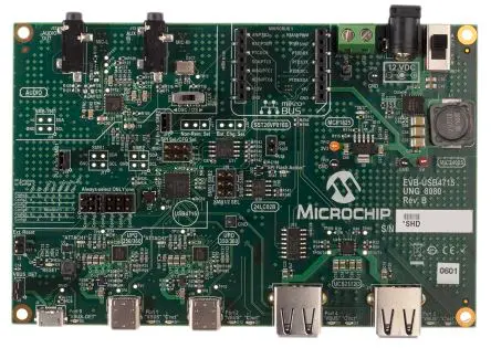 Produktfoto 1 von Microchip EVB-USB4715 Evaluierungskit Entwicklungstool Kommunikation und Drahtlos USB4715 Evaluierungskit USB-Smart-Hub