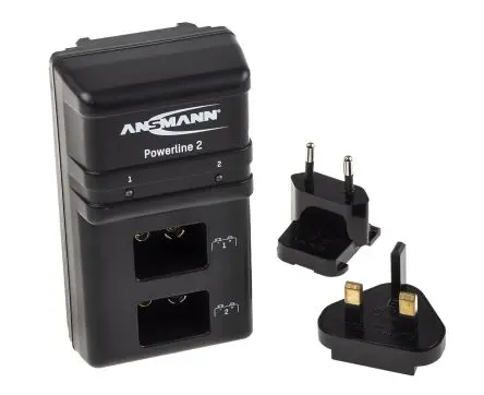 Produktfoto 1 von Ansmann Powerline 2 Akkuladegerät, 10.15V NiCd, NiMH/70 mA 9 V 2 Steckbar