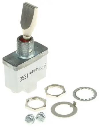 Produktfoto 1 von APEM Panel Kippschalter SPST, Ein-Aus, 28 V dc, 250 V ac, 15A, IP67, IP64, IP69K, Schraube