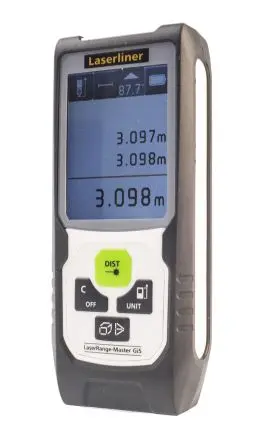 Produktfoto 1 von Laserliner LCD Laser Entfernungsmesser, Klasse 2, 0.05 to 50 m, 515 nm, ±2 mm, Grün, AA