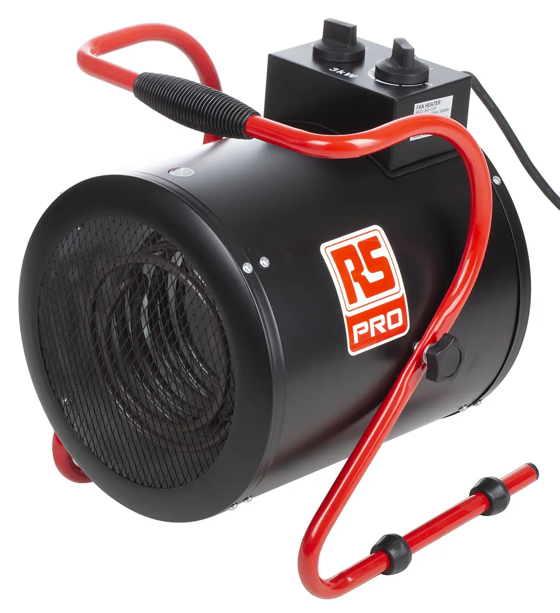 Produktfoto 1 von RS PRO Industrie-Heizlüfter Standgerät mit Thermostat, 3kW / 230V ac
