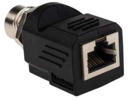 Produktfoto 1 von Amphenol Industrial, Gerade RJS Rundsteckverbinder Adapter 1, IP68, IP65 Buchse 1 Stecker