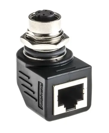 Produktfoto 1 von Amphenol Industrial, gewinkelt RJS Rundsteckverbinder Adapter 1, IP68, IP65 Buchse 1 Stecker