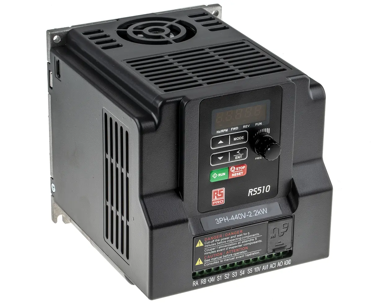 Produktfoto 1 von RS PRO RS510 3-Phasen Frequenzumrichter 2.2 kW 480 V 5.2 A 599Hz