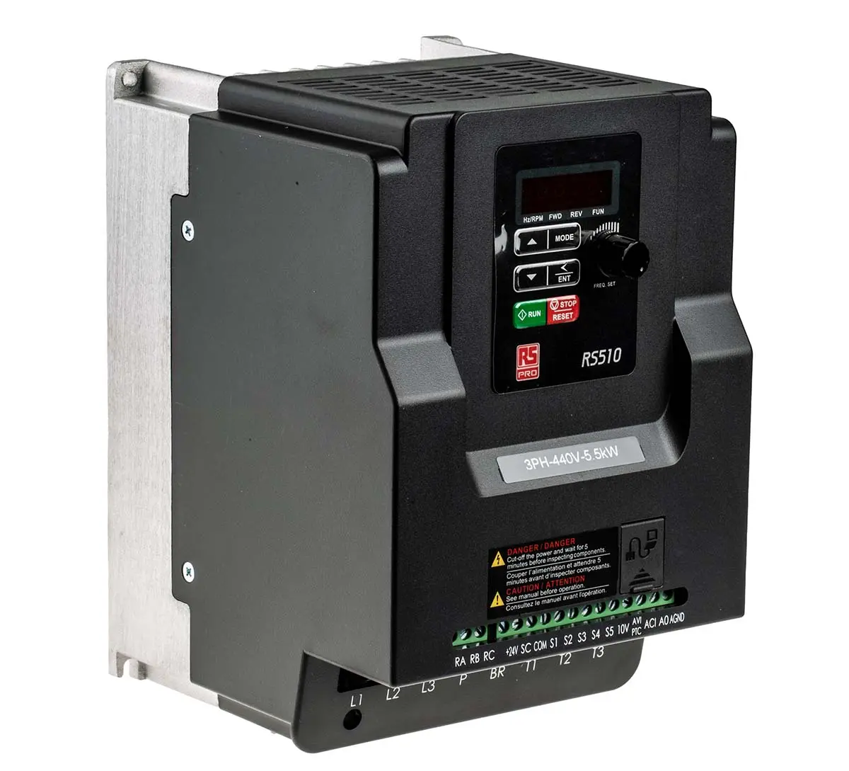 Produktfoto 1 von RS PRO RS510 3-Phasen Frequenzumrichter 5.5 kW 480 V 13 A 599Hz