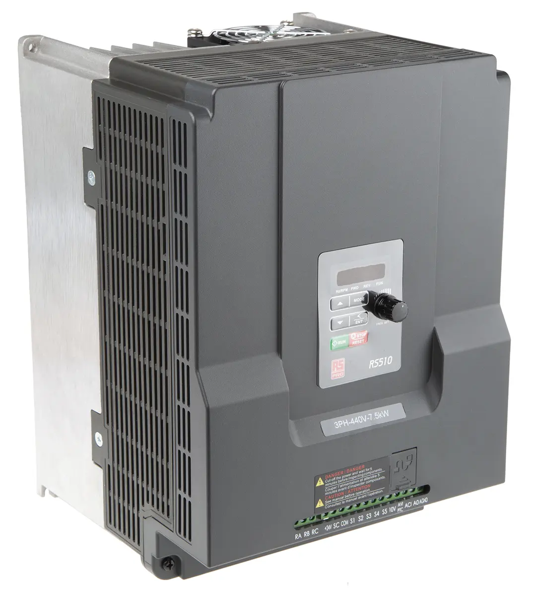 Produktfoto 1 von RS PRO RS510 3-Phasen Frequenzumrichter 7.5 kW 480 V 17.5 A 599Hz