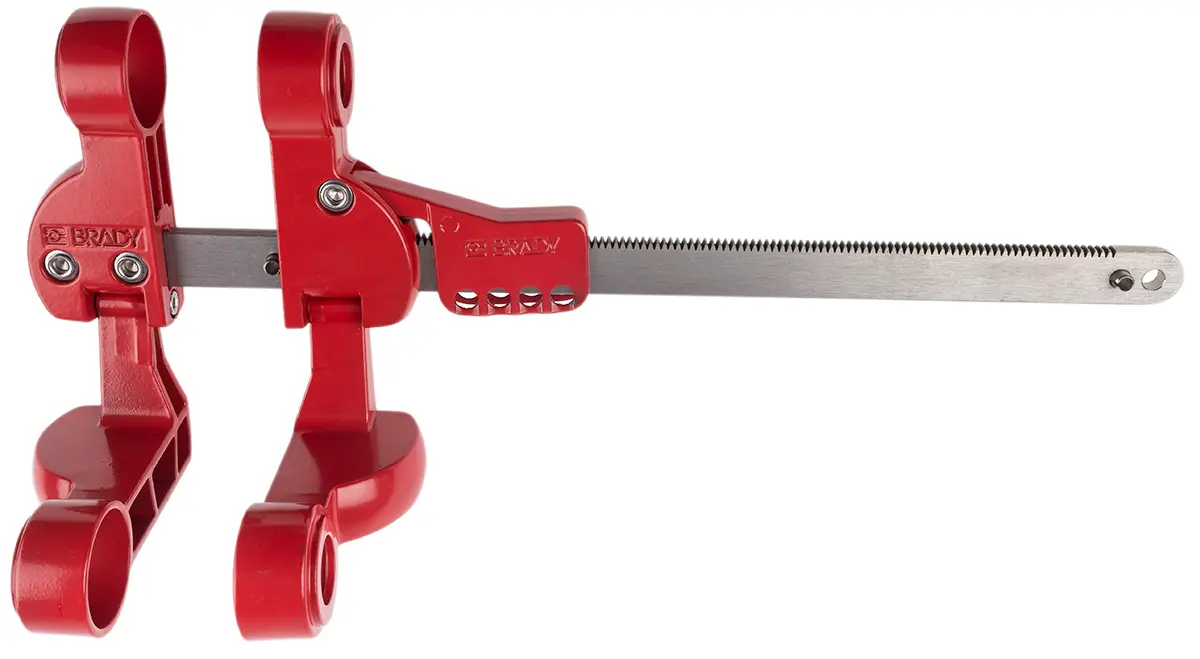 Produktfoto 1 von Brady Aluminium, Stahl Aussperrung Typ Armaturabsperrung, 4-fach Verriegelung 7 mm, Rot