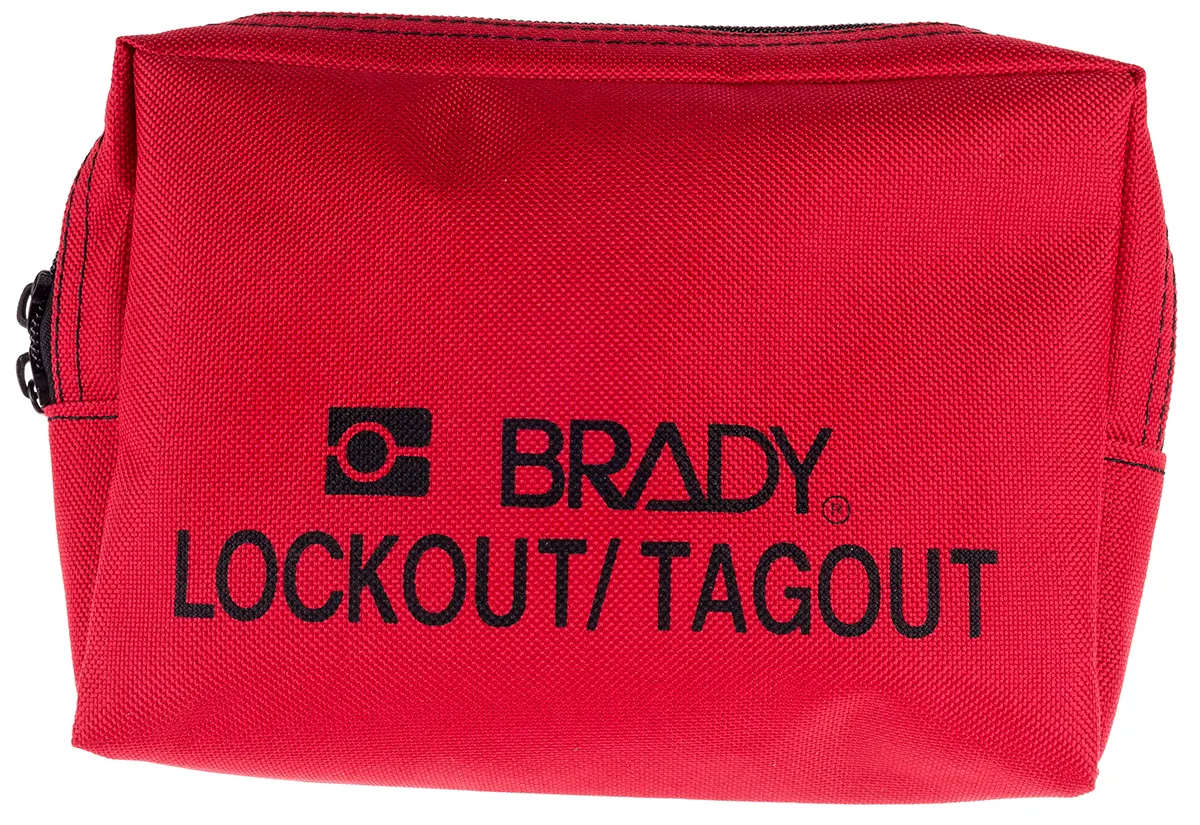 Brady Robustes Nylon Aussperrung Typ Verriegelungs- und Kennzeichnungsset für leere Beutel und Taschen, Rot