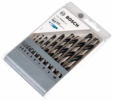Produktfoto 1 von Bosch Stahl Drehung Satz 1 mm → 10 mm, 10-teilig für Metall