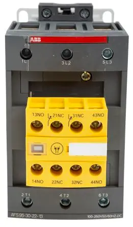 Produktfoto 1 von ABB Jokab AFS Schütz 100V ac/dc, 250 V ac/dc-Spule, 3-polig, 600V ac / 130 A 250V ac/dc 55 kW 3 Schließer Sicherheit