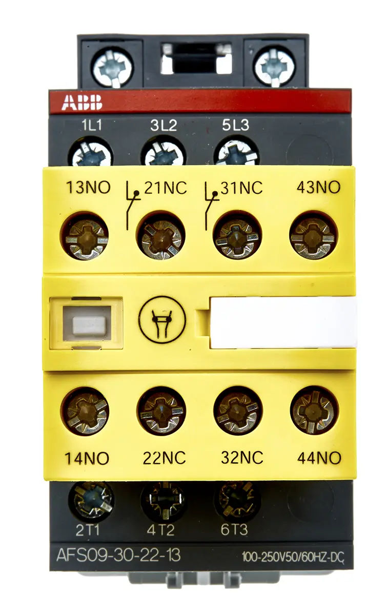 Produktfoto 1 von ABB Jokab AFS Schütz 100/250 V ac/dc-Spule, 3-polig, 600V ac / 25 A 24 V 9 kW 3 Schließer Sicherheit 4-Hilfskontakte