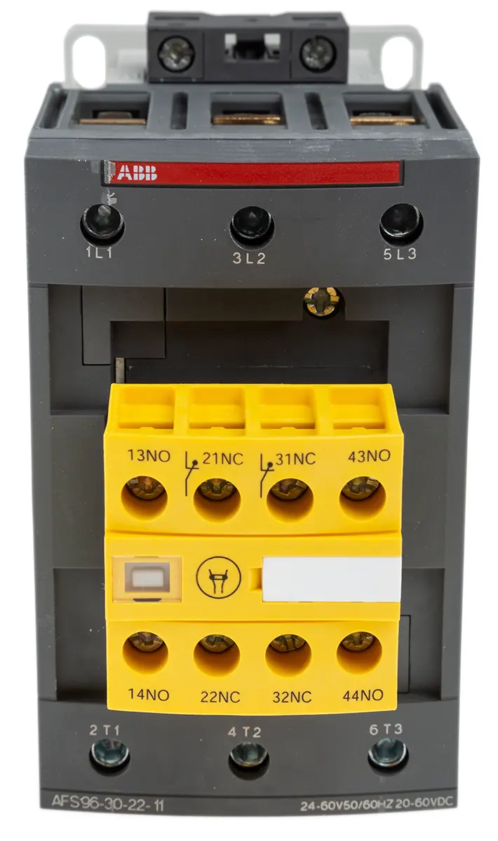 Produktfoto 1 von ABB Jokab AFS Schütz 24/60 V ac-Spule, 3-polig, 600V ac / 130 A 60 V ac 55 kW 3 Schließer Sicherheit 4-Hilfskontakte