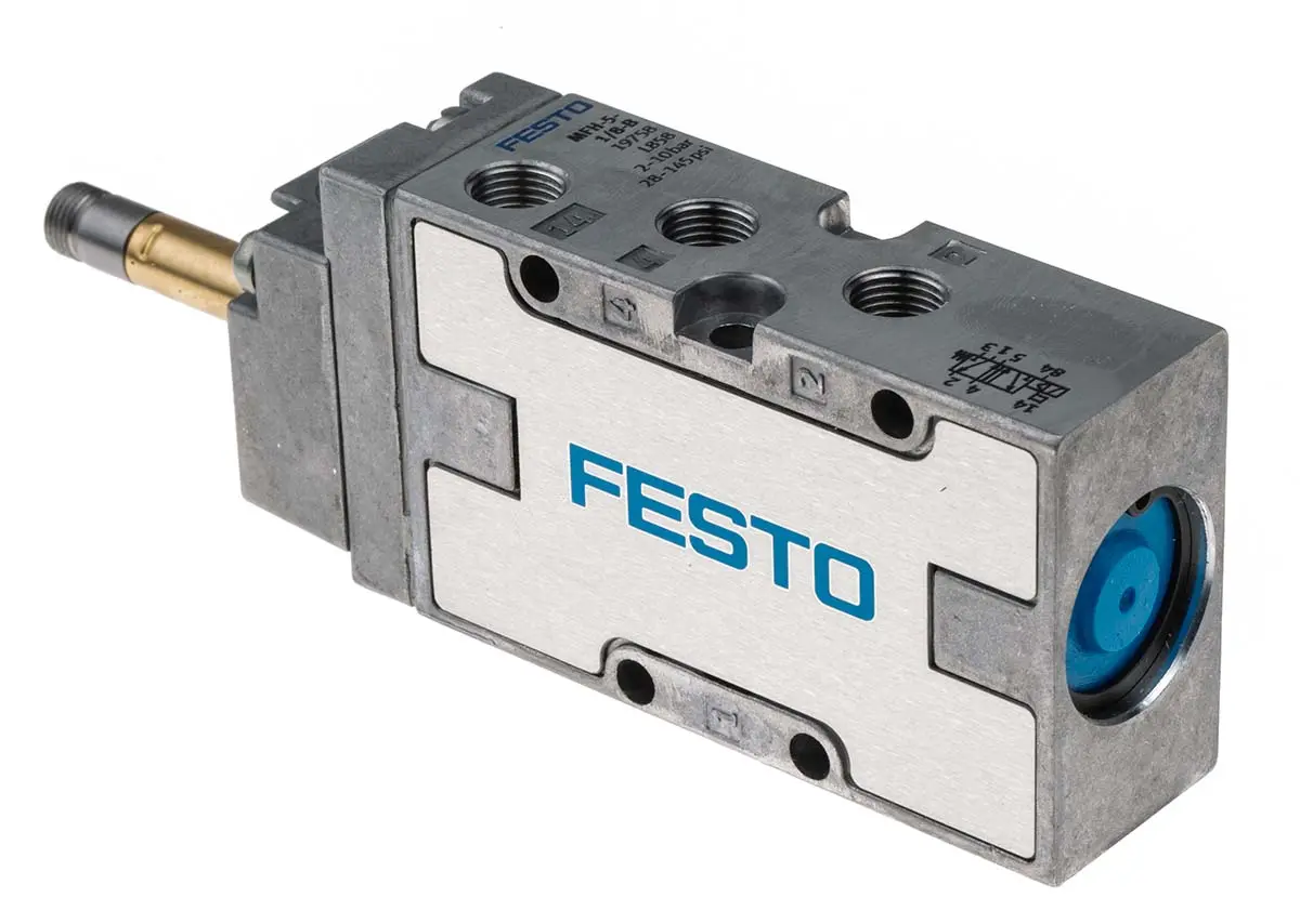 Festo MFH 19758 Pneumatik-Magnetventil 5/2 Durchsteckmontage G1/8, Elektrisch-betätigt