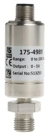 Produktfoto 1 von RS PRO IPS Abgedichtete Druckanzeige, Überdruck, Verbindung Drucksensor 0 bar, 0,5 V oder 4 bis 20 mA 100 bar, für