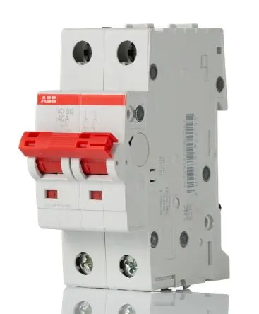 Produktfoto 1 von ABB SD202 Trennschalter 2-polig DIN-Hutschiene 40A Grau IP40, IP20 2-phasig