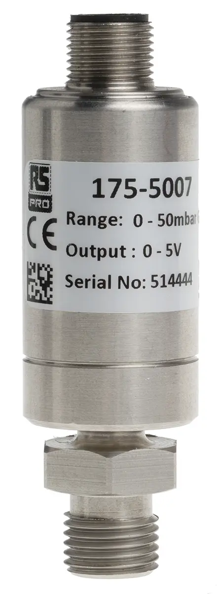 Produktfoto 1 von RS PRO G1/4 Relativ Drucksensor 0bar bis 50mbar, Analog 0 → 5 V