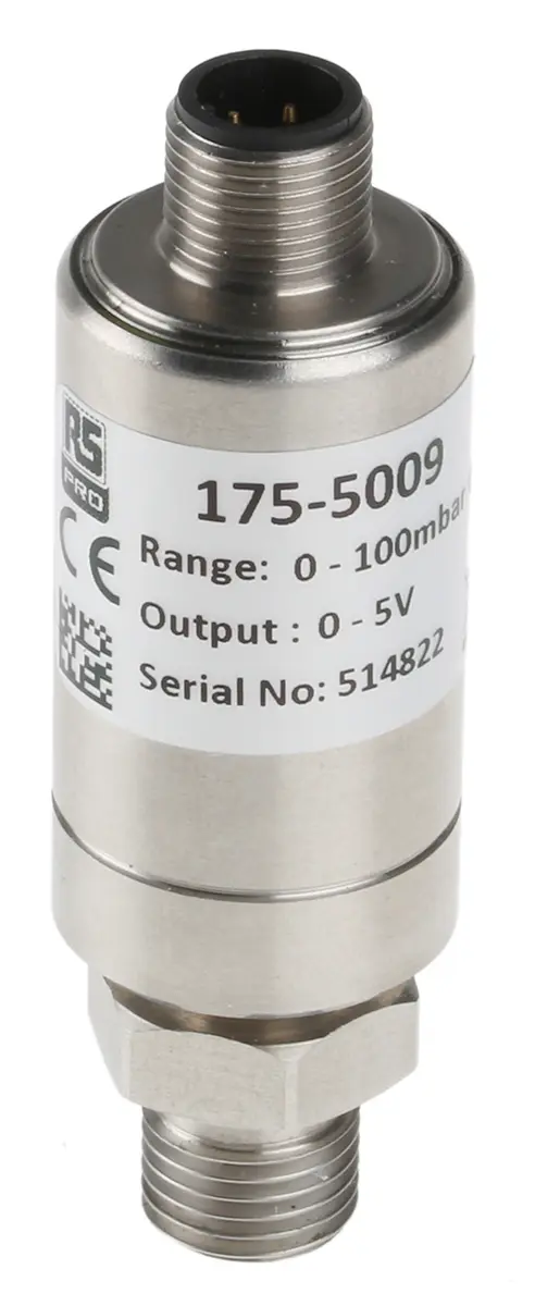 Produktfoto 1 von RS PRO G1/4 Relativ Drucksensor 0bar bis 0.1bar, Analog 0 → 5 V
