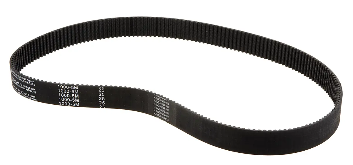 Produktfoto 1 von RS PRO Fiberglas Gummi Zahnriemen 200 Zähne 1 m 25 mm, Teilung 5 mm