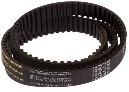 Produktfoto 1 von RS PRO Fiberglas Gummi Zahnriemen 160 Zähne 1.28 m 20 mm, Teilung 8 mm