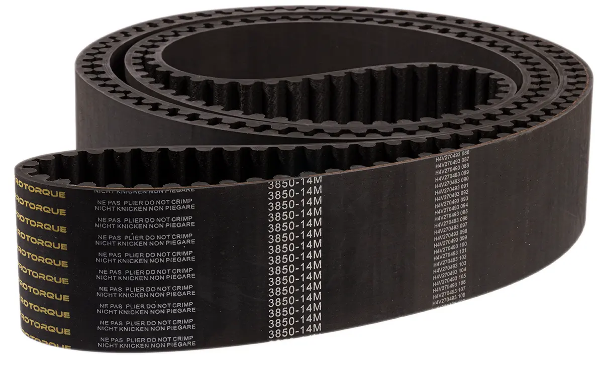 Produktfoto 1 von RS PRO Fiberglas Gummi Zahnriemen 275 Zähne 3.85 m 85 mm, Teilung 14 mm