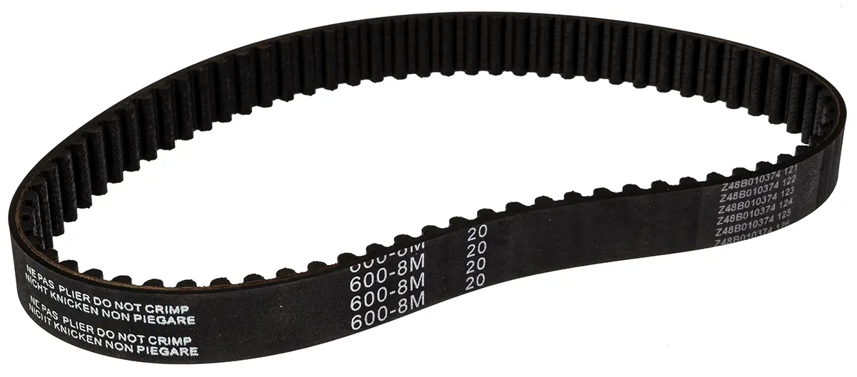 Produktfoto 1 von RS PRO Fiberglas Gummi Zahnriemen 75 Zähne 600 mm 20 mm, Teilung 8 mm