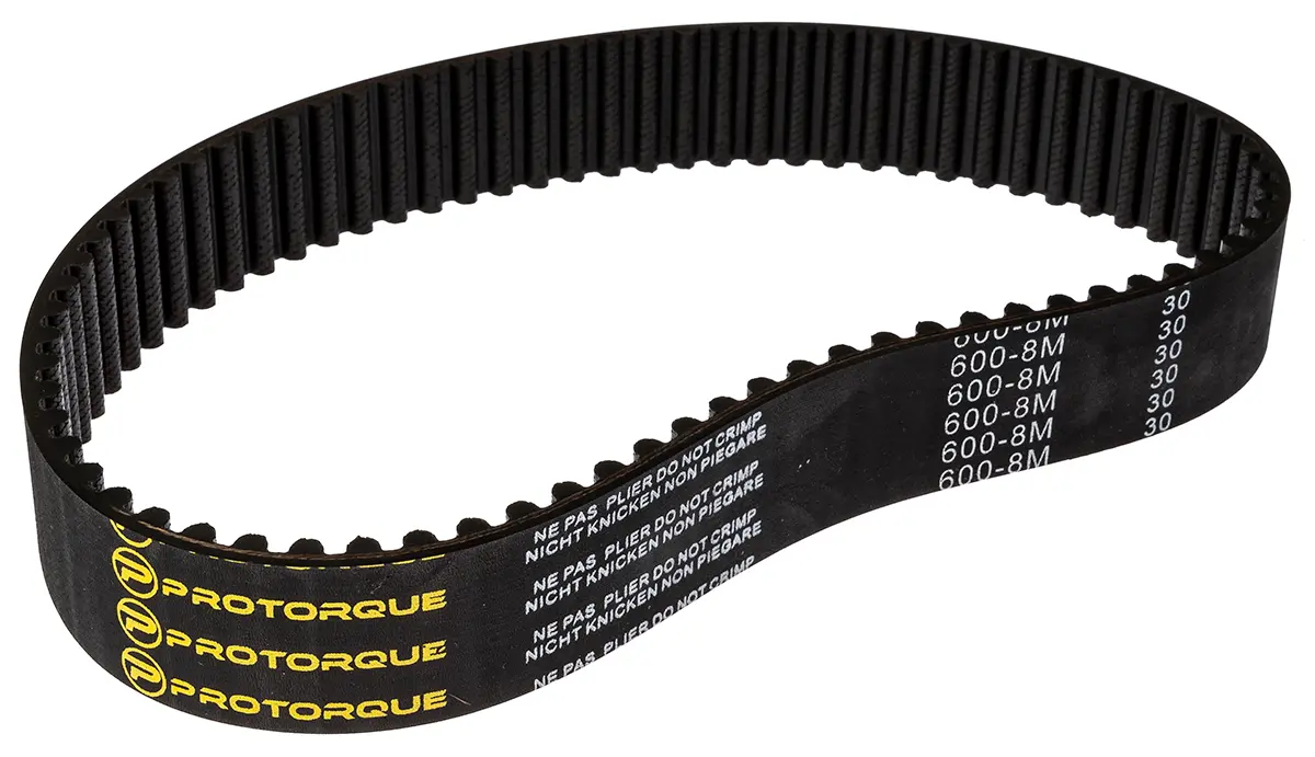 Produktfoto 1 von RS PRO Fiberglas Gummi Zahnriemen 75 Zähne 600 mm 30 mm, Teilung 8 mm