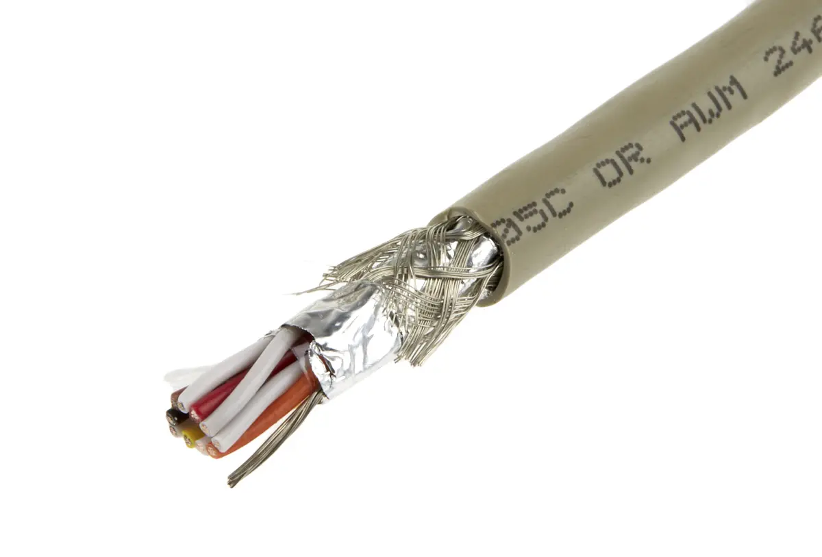 Produktfoto 1 von Alpha Wire ProTekt Datenkabel, 5-paarig 0,23 mm² Ø 7.39mm Folie und Geflecht Schirmung PVC isoliert Twisted Pair Grau
