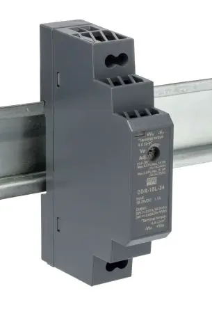 Produktfoto 1 von MEAN WELL DDR-15 DC/DC Konverter, 24V dc OUT 4.5 A DIN-Hutschiene 75V dc 4 kV 15 W 40 °C 85 °C