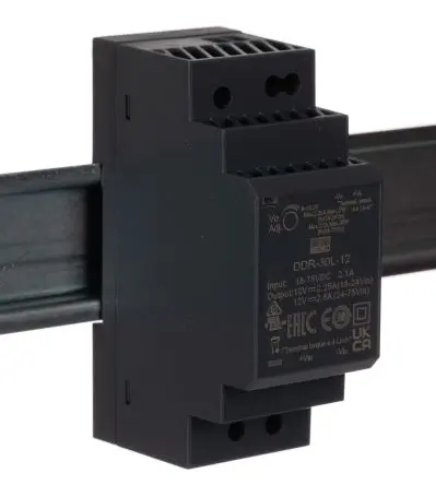 Produktfoto 1 von MEAN WELL DDR-30 DC/DC Konverter, 5V dc OUT 6 A DIN-Hutschiene 75V dc 40 °C 85 °C