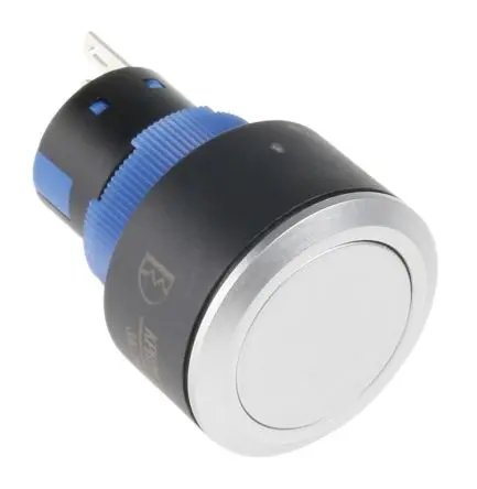 Produktfoto 1 von RS PRO KPB22 Druckschalter Tastend Panel Ø 22.2 mm, 1-poliger Umschalter / 5A 36 V dc 250 V ac, IP65