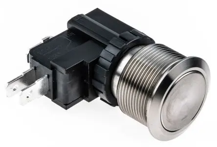 Produktfoto 1 von RS PRO Druckschalter Weiß Beleuchtet Rastend Panel Ø 22.2 mm, 1-poliger Umschalter / 26A 250 V ac, IP67