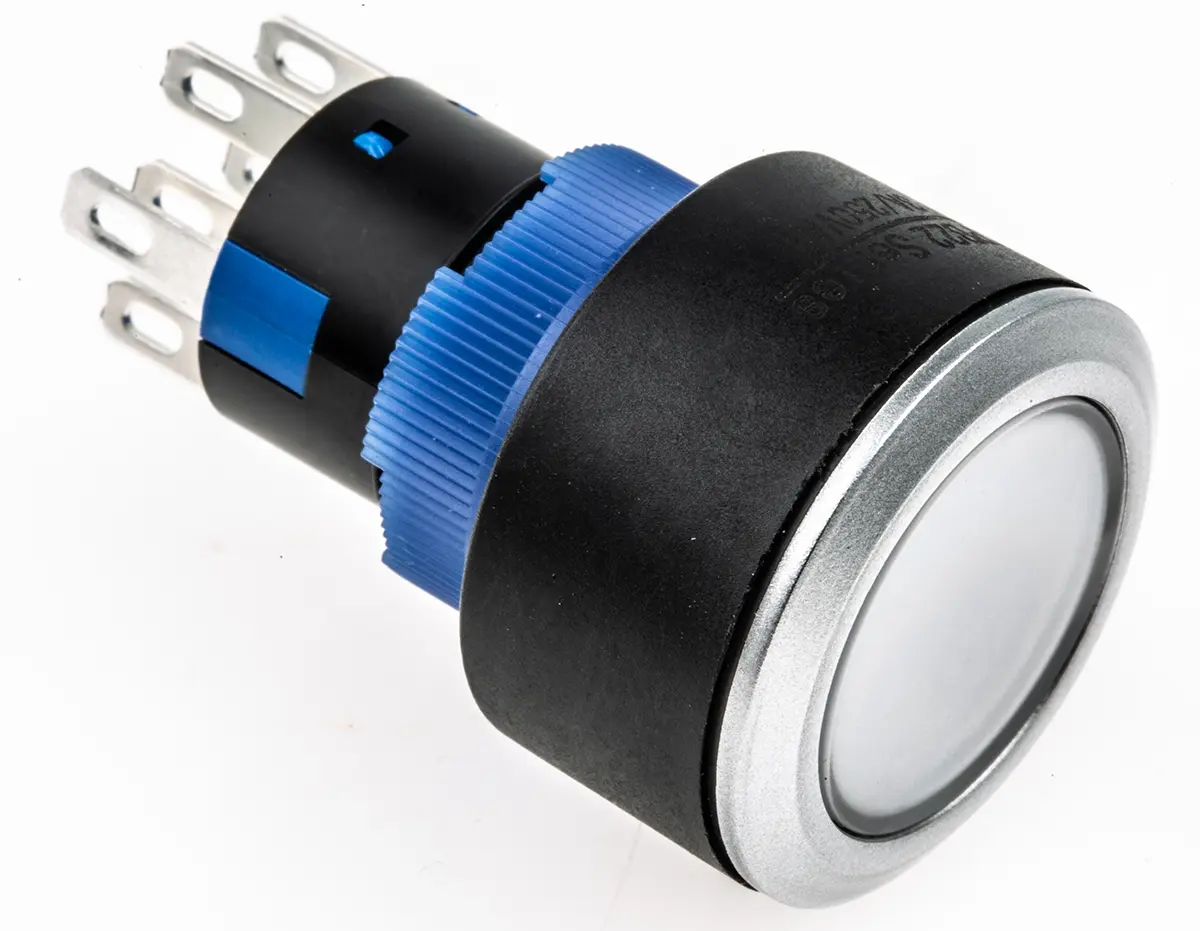 Produktfoto 1 von RS PRO KPB22 Druckschalter Gelb Beleuchtet Tastend Panel Ø 22.2 mm, 2-poliger Umschalter / 5 A 36 V dc 250 V ac, IP65