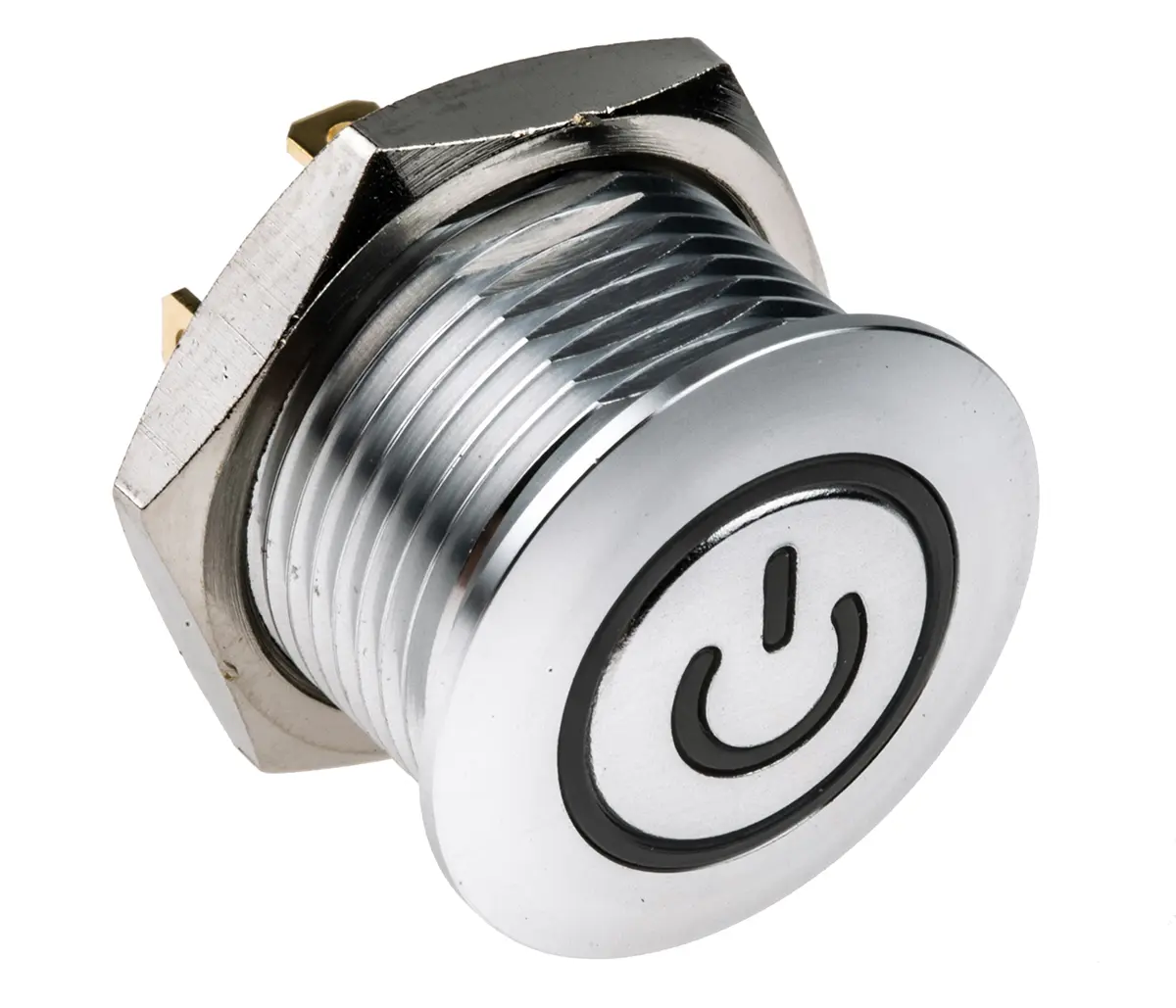 Produktfoto 1 von RS PRO MPB16 Druckschalter Weiß Beleuchtet Tastend Panel Ø 16 mm, SPST / 2 A 36 V dc, IP40