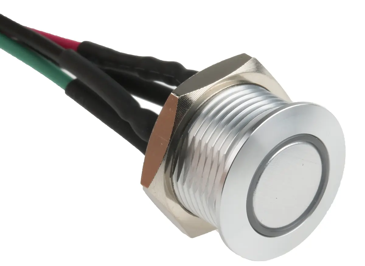 Produktfoto 1 von RS PRO MPB16 Druckschalter Blau Beleuchtet Tastend Panel Ø 16 mm, SPST / 2 A 36 V dc, IP40